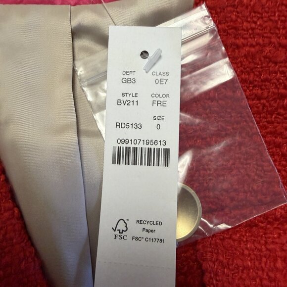 J. Crew V-Neck Lady Jacket in Maritime Tweed Festival Red NWT Size 0 BV211 - Picture 4 of 14